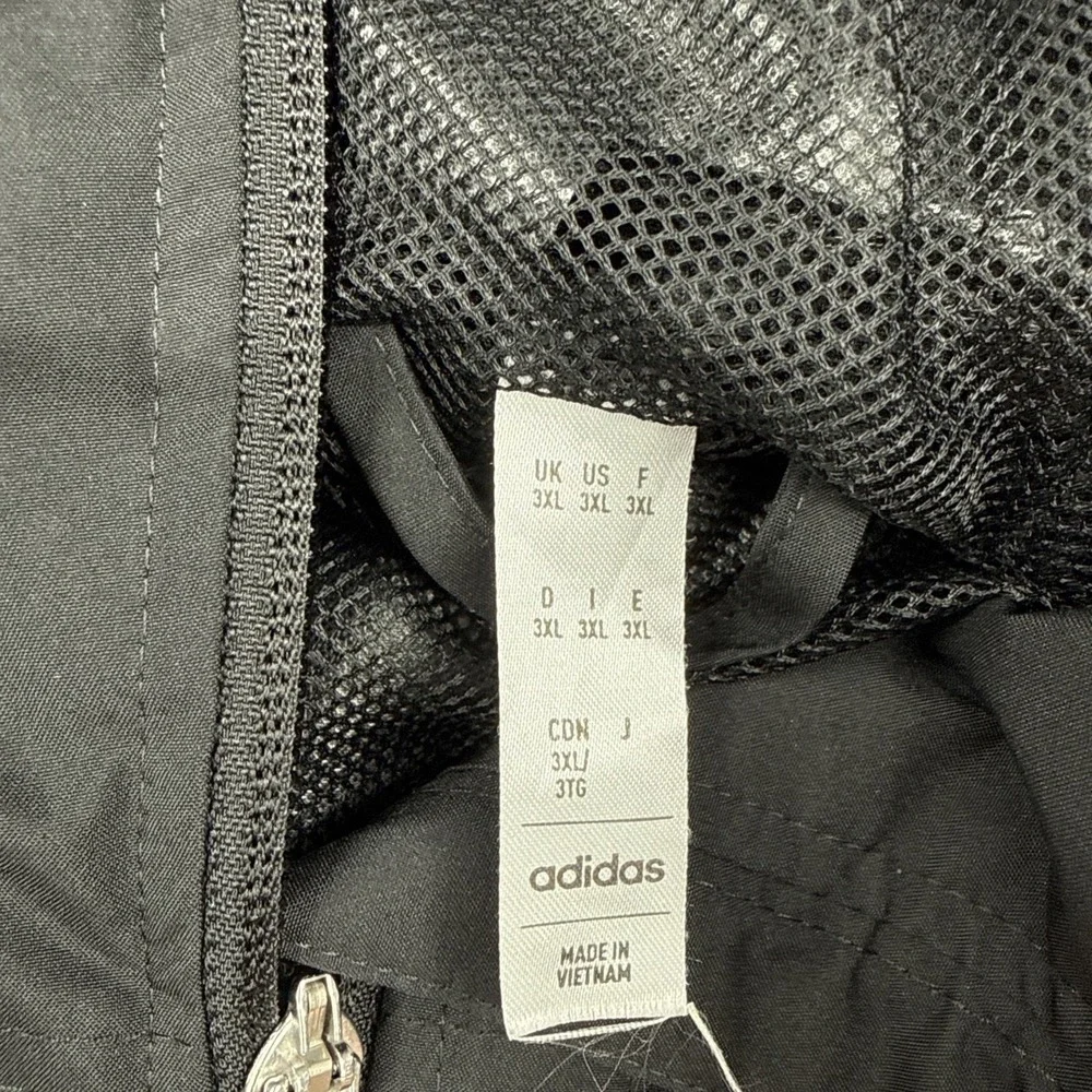 Adidas New York Red Bulls Rain Jacket Mens 3XL Black Full Zip Hooded MLS Soccer